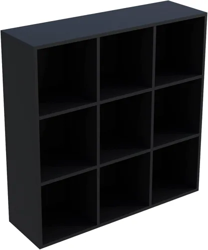 Miniatura 23 de OSCHF - Estantería de almacenamiento de 9 cubos, estantería de madera de 3 niveles con soporte en el suelo, estantería abierta para el hogar