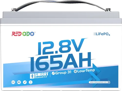Miniatura 20 de Redodo Batería LiFePO4 de litio de 12 V 100 Ah, batería del grupo 31 integrada en BMS de 100 A, hasta 15000 ciclos, 10 años de vida útil, perfecta