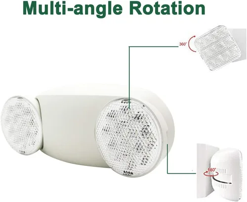 Miniatura 3 de OSTEK Paquete de 4 accesorios de iluminación LED de salida de emergencia con dos cabezales, luz de emergencia LED integrada ajustable estándar