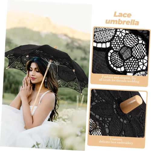 Miniatura 3 de SEWACC 2pcs Lace Umbrella Manual Fabric Decorate