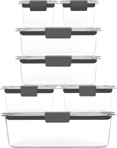 Miniatura 3 de Rubbermaid Brilliance - Juego de 14 tapas de plástico para almacenamiento y recipientes de alimentos a prueba de fugas, transparentes, con tapas