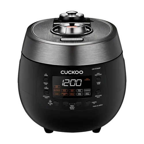 CUCKOO Olla Arrocera de Doble Presión de 6 Tazas Sin Cocer / 12 Tazas Cocidas con Olla Interior Antiadherente, Arrocera y Calentador Versátil con 14