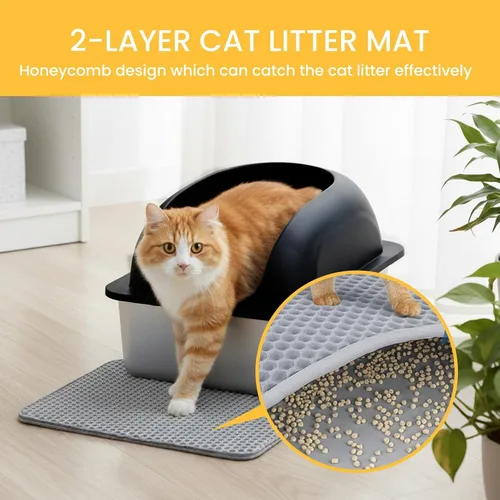 Miniatura 7 de Simple Deluxe Caja de arena XL para gatos de acero inoxidable con tapa, bandeja de arena de metal de alta cara para gatos grandes, a prueba