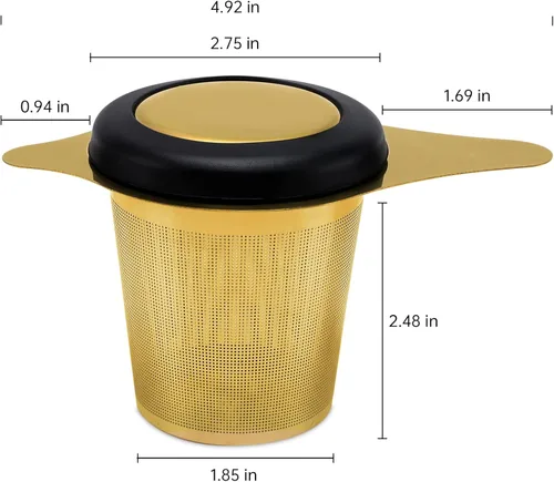 Miniatura 2 de Cesta infusora de té de acero inoxidable, filtro de té con colador pequeño y tapa, difusor de té para té suelto, experiencia superior de preparación