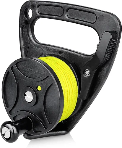 Anclaje compacto de 150 pies para kayak con tapón de pulgar para buceo submarino de seguridad Negro