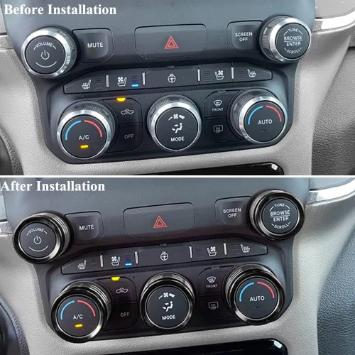 Miniatura 3 de Cubierta de perilla de radio de CA compatible con Dodge Ram 2019 2020 2021 aire acondicionado control de clima automático, interruptor