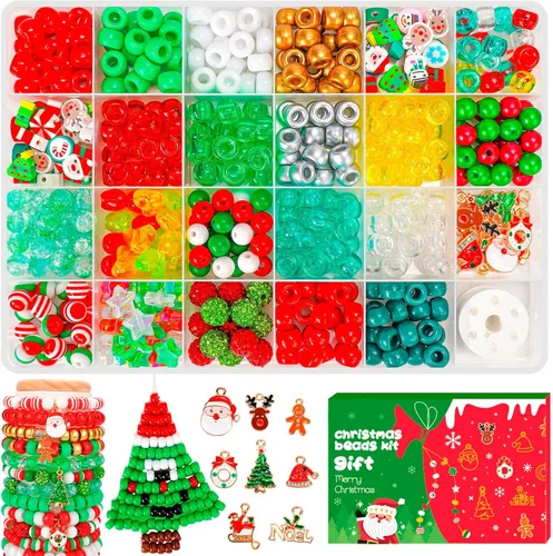 Miniatura 10 de Kit de 5 cajas para hacer pulseras, cuentas de poni, 96 colores, 3500 cuentas Kandi para pulseras con 800 cuentas de letras, pulseras de amistad