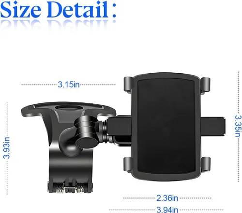 Miniatura 2 de zipelo Soporte para Teléfono de Coche, Soporte de Teléfono Celular de ABS para Auto, Soporte de Teléfono Celular de Salpicadero de 1400 Grados