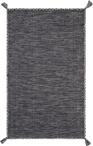 Miniatura 16 de SAFAVIEH - Alfombra decorativa de la colección Montauk, 2 x 3 pies, color beige y negro, tejido plano de algodón hecho a mano con borlas