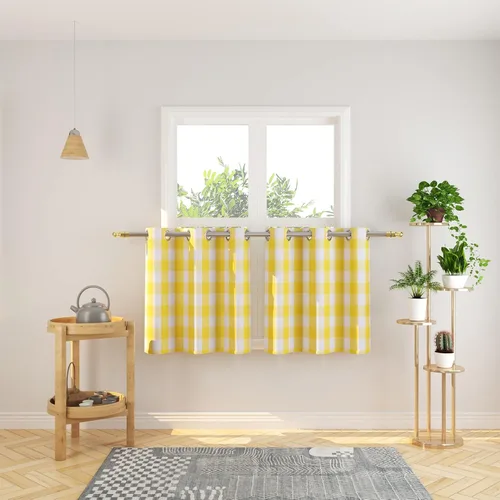 Miniatura 80 de Cortinas de 24 pulgadas de largo con diseño Buffalo Check Gingham Plaid para ventanas de cocina y baño, tratamiento para ventanas con 2 paneles