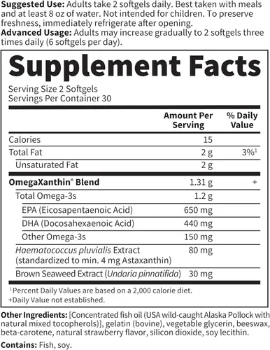 Miniatura 6 de Garden of Life Aceite de pescado ultra puro EPA/DHA Omega 3 - Suplemento de Omega 3 Oceans 3 Beyond Omega 3 con antioxidantes, 60 cápsulas blandas