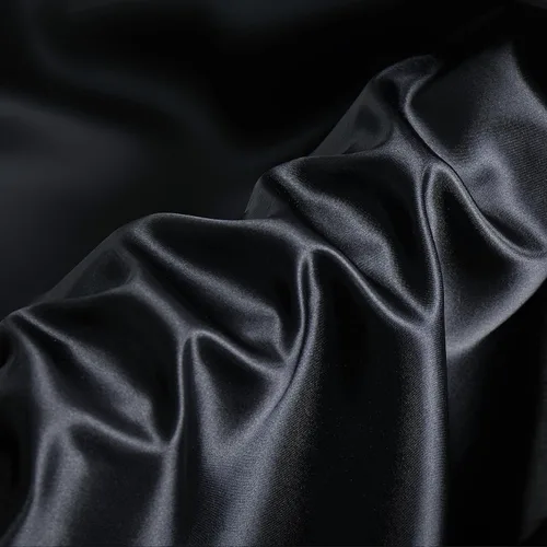 1 yarda de 63 pulgadas de ancho negro sedoso 100% poliéster, tela de satén para bodas, decoración, fiesta, moda, ropa, manualidades, costura