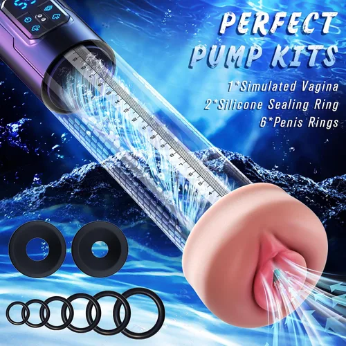 Miniatura 4 de Bomba eléctrica para pene, juguetes sexuales para adultos, ampliador de pene para erección de hombres, extensor de aire y agua con 4 presiones