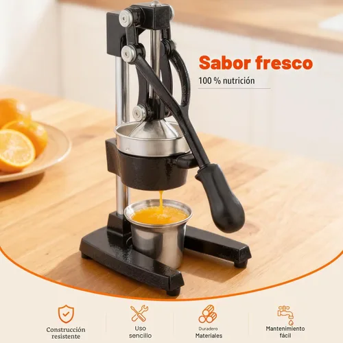 Miniatura 2 de Exprimidor manual de hierro fundido, exprimidor comercial de limón, exprimidor de cítricos profesional, ideal para extraer jugo de limones, naranjas