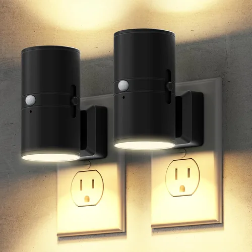Miniatura 18 de Briignite - Luces nocturnas led enchufables, 3CCT, sensor de anochecer a amanecer, de 3000 K, regulable para pasillo, dormitorio, escalera, paquete