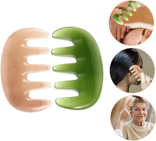 Miniatura 8 de FOMIYES 2 unids cuero cabelludo masaje peine herramienta de masaje herramientas faciales peine cuero cabelludo peine cuero cabelludo masajeador jade