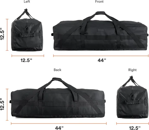 Miniatura 2 de Fitdom Bolsa de viaje de almacenamiento grande, Negro -, Bolsa de lona