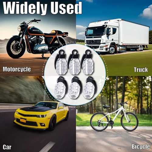 Miniatura 3 de 6 tapas de vástago de válvula de neumático, tapas de válvula de neumático de acero inoxidable para automóviles, camiones, SUV, motocicletas, Plateado