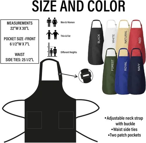 Miniatura 4 de ROKO CLOTHING Personalized Apron Floral Initials Design Name Text with Pockets - Custom Name Kitchen Aprons Women, Gift for Baking, Cooking