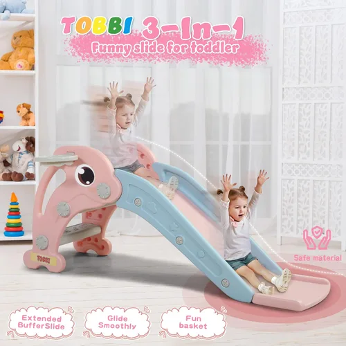 Miniatura 4 de TOBBI - Tobogán para niños, para interiores y exteriores Rosa