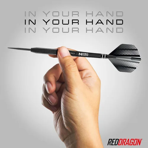 Miniatura 5 de RED DRAGON Razor Edge Negro 20g, 22g, 23g, 24g, 26g, 28g Dardos de punta de acero o 18g de punta suave de tungsteno con vuelos y cañas