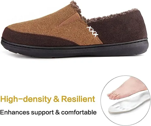 Miniatura 4 de Zigzagger Pantuflas de microgamuza esponjosas para hombre, estilo mocasín, para interior y exterior