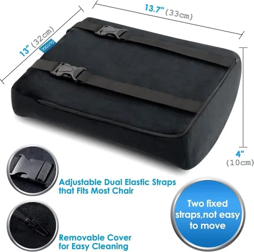 Miniatura 4 de Cojín de asiento de espuma viscoelástica y almohada de apoyo lumbar para silla de oficina, automóvil, silla de ruedas, almohadilla ortopédica