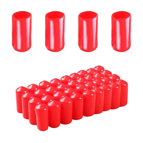 Miniatura 42 de Cubierta de tapa de extremo redondo de goma 0.08 pulgadas (0.079 in), protectores de rosca de tornillo de PVC flexible de tubería de tubería