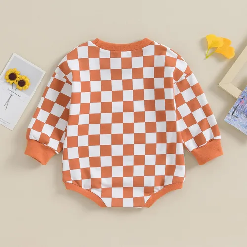 Miniatura 17 de Karuedoo Sudadera a cuadros para bebé niño y niña, mameluco de gran tamaño, manga larga, con burbujas, ropa neutra para otoño