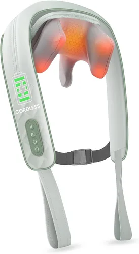 Miniatura 11 de Snailax Masajeador de cuello inalámbrico con calor para aliviar el dolor, tejido profundo, amasado 4D, masajeador recargable de cuello Shiatsu