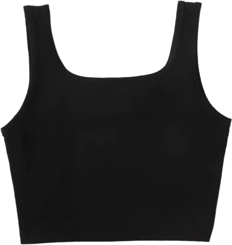 Miniatura 2 de Verdusa Camiseta corta sin mangas con cuello cuadrado y diamantes de imitación para mujer