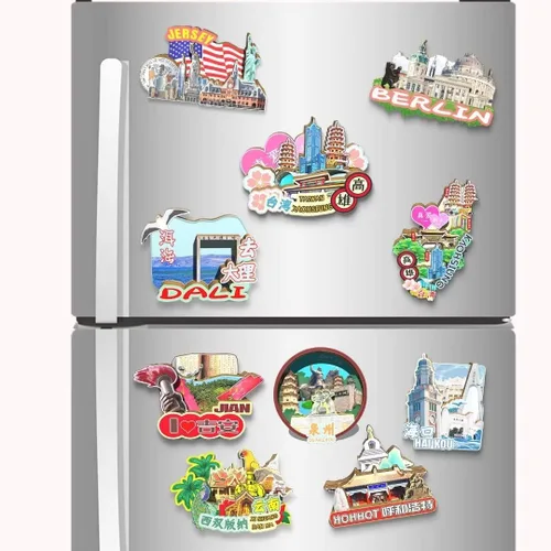 Miniatura 4 de China Kaohsiung Taiwán imán de nevera imán de madera 3D monumentos viajes coleccionables recuerdos decoración hecho a mano2
