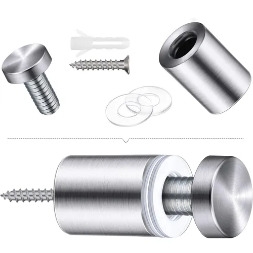 Miniatura 5 de Tornillos de separación de letreros de 1/2 x 3/4 pulgadas, tornillos publicitarios, soportes de pared de acero inoxidable para letreros acrílicos