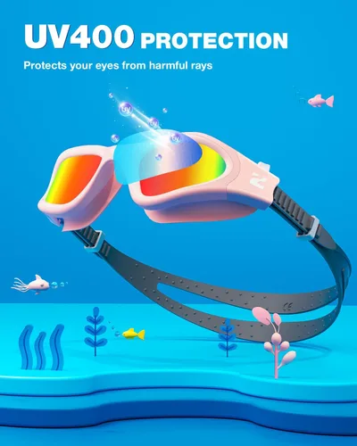 Miniatura 2 de ZIONOR Gafas de Natación para Niños, G1MINI SE Gafas de Natación Antivaho para Niño Niña 6-14 B7 (lente roja - rosa)