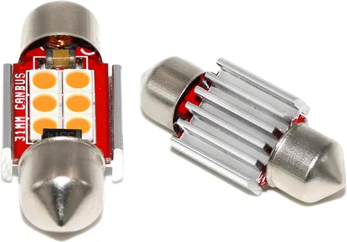 Miniatura 5 de PHINLION DE3175 Bombillas LED amarillas ámbar, súper brillantes festón de 31mm DE 3175 3021 3022 Miniatura LED para luz de cortesía, puerta, mapa