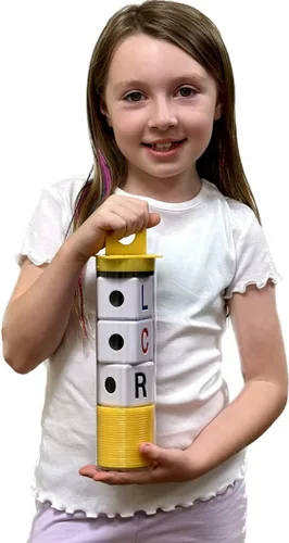 Miniatura 2 de LCR® Left Center Right™ Juego de dados - Tamaño Junior (azul)