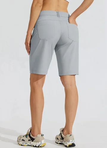 Miniatura 2 de Willit Pantalones cortos largos de senderismo para mujer de 10 pulgadas, de secado rápido, atléticos, de verano, con bolsillos