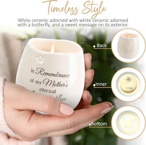 Miniatura 4 de Pavilion Light Your Way Recipiente Cerámico Conmemorativo - Vela 100% de Cera de Soja con Texto "In Remembrance Of My Mother's Eternal Light And