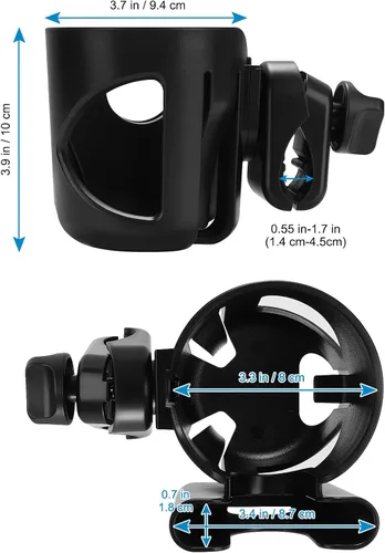 Miniatura 10 de Accmor Portavasos Universal para Andador, Portavasos para Silla de Ruedas con Soporte para Teléfono, Portabotellas Giratorio de 360° para Silla