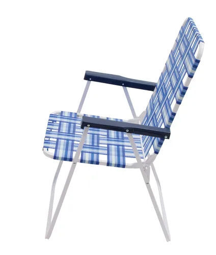 Miniatura 5 de Rio Brands Silla de césped plegable de 16 pulgadas de altura extendida y respaldo del asiento, azul/blanco