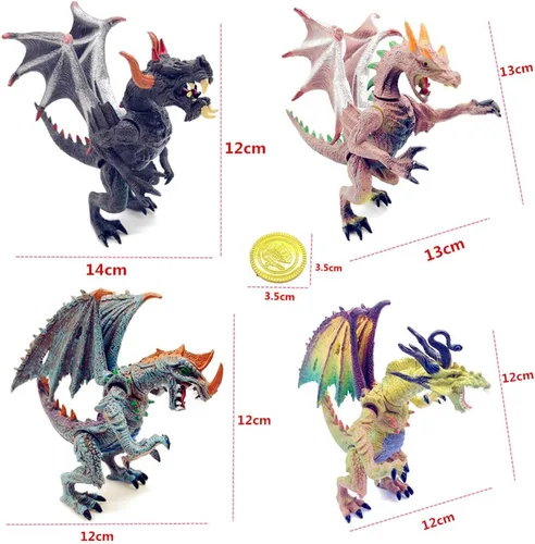 Miniatura 4 de Guaishou Ancient Dragon Knight - Figura de acción de 4 piezas con moneda dorada, 20