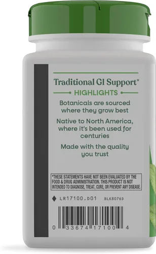 Miniatura 9 de Nature's Way Corteza de olmo resbaladizo, soporte tradicional para calmar el tracto gastrointestinal*, cápsulas veganas de olmo resbaladizo, 100