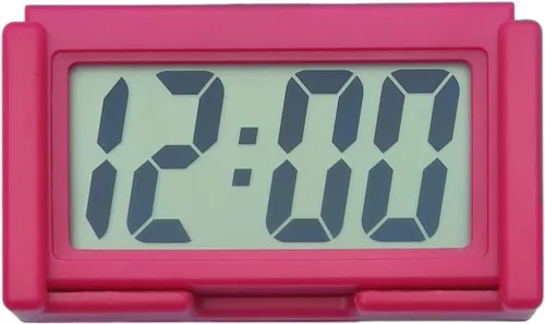 Miniatura 10 de Shudyear Reloj digital pequeño, con pantalla LCD gigante de hora y día, mini reloj digital pequeño para automóvil, funciona con pilas, para mesita