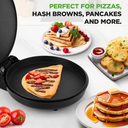 Miniatura 4 de NutriChef Máquina de pizza para encimera Cocina eléctrica antiadherente de 1500 W Haz pizzas personales de 12 pulgadas, huevos, tostadas