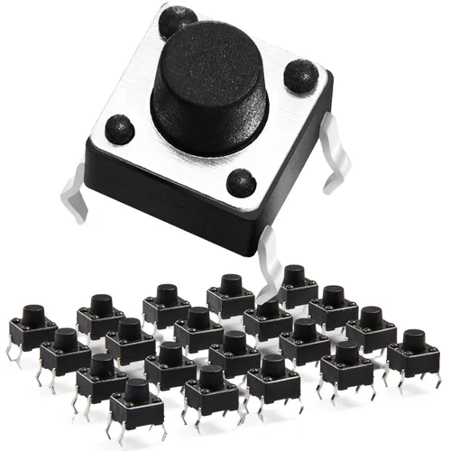 Miniatura 12 de Chanzon Interruptor de botón táctil táctil 0.236x0.236 x0.169 in Micro Momentary Tact Switch 2 pin 20 unids SPST Interruptores pulsadores