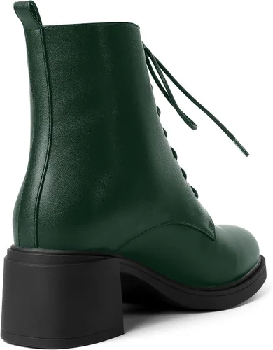 Miniatura 47 de ROSERWISH Botas altas de tacón bajo y grueso para mujer, con cordones, cómodas, modernas, con puntera redonda, de 2.5 pulgadas