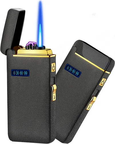 Miniatura 11 de Arc Jet - Encendedor de llama, 2 en 1, eléctrico recargable por USB, a prueba de viento, encendedor infinito, butano recargable para puros