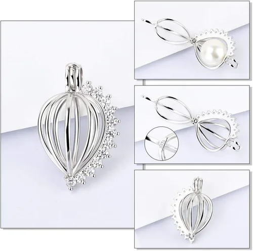 Miniatura 2 de Colgantes de plata de ley 925 con forma de corazón de circonita cúbica grande Edison para manualidades, collares, pulseras y bisutería
