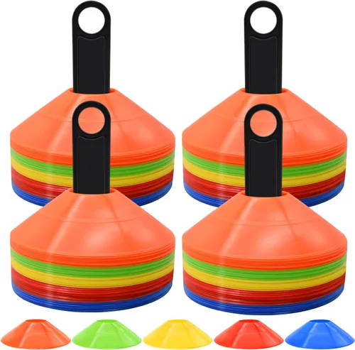 Miniatura 10 de 25/50/100 piezas de conos de disco, conos de agilidad de fútbol con bolsa de transporte y soporte, conos de fútbol para entrenamiento deportivo