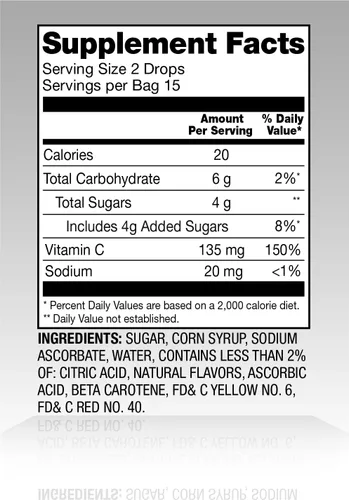 Miniatura 4 de Amazon Basic Care Gotas de suplemento de vitamina C, limón, naranja y pomelo, 140 unidades (anteriormente SoundHealth)